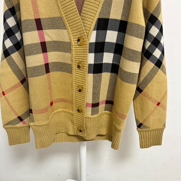Burberry Cardigan in Check Technical Merino Wool Jacquard - Picture 6 of 14
